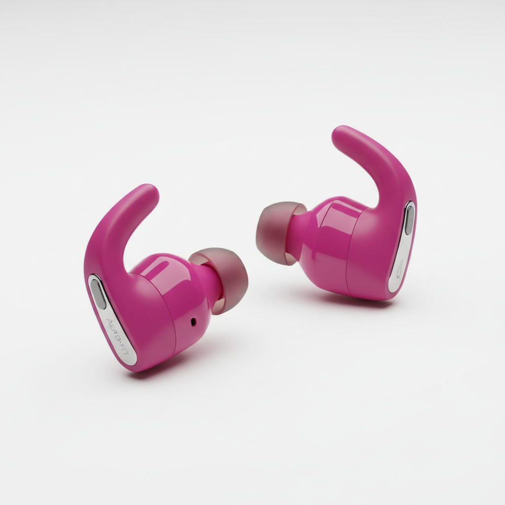 Brand: Lab Audio

Color: Power Pink

Features:

High-performance earbuds for working out, with universal secure-fit wingtips that gently tuck in your ear for exceptional stability and all-day comfort. The custom acoustic platform delivers powerful, balanced Lab Audio sound across the full audio spectrum.
Active Noise Cancelling (ANC) blocks external sounds to give you absolute focus. Transparency mode lets you hear your surroundings when you want to.
IPX4 sweat and water resistance to handle intense workout